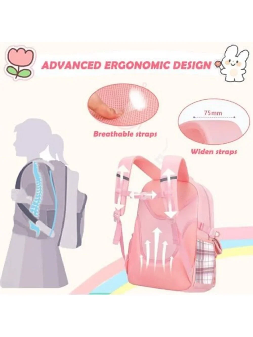 Cute Girls Backpack | Stylish School Bag for Kids & Teens | Fun & Functional